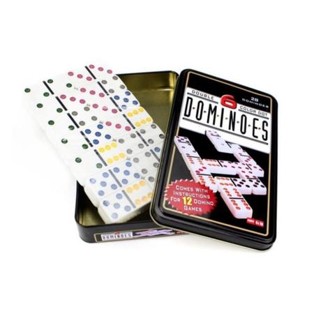 Jogo domino plastico duro duravel preto 28 peças com estojo em Promoção na  Americanas