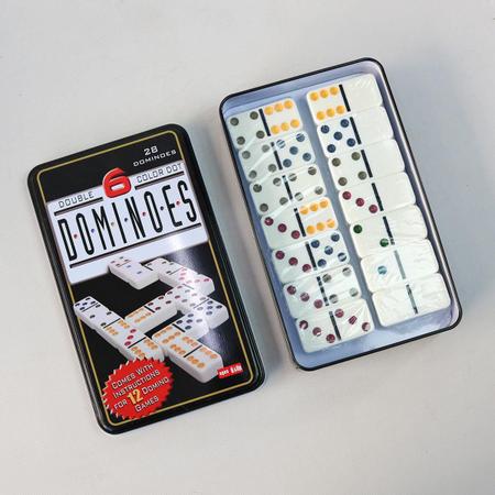 Jogo de Domino Extra Grosso Profissional 12 mm 28 peças Na Lata