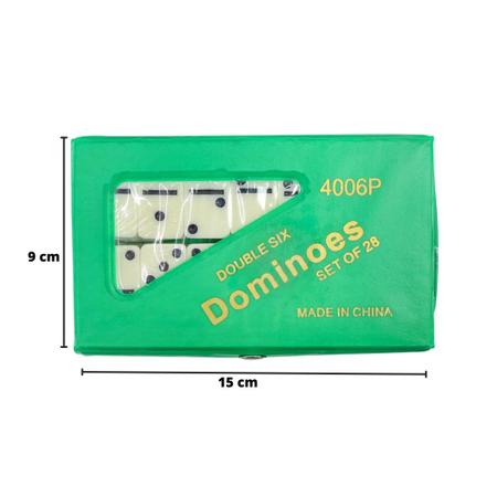Imagem de Jogo de dominó de plástico no estojo com 28 peças