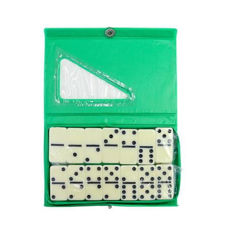 Imagem de Jogo de dominó de plástico no estojo com 28 peças