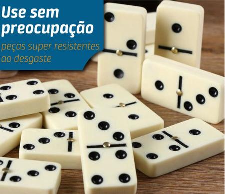 Jogo Dominó Double Six com Estojo 28 Peças