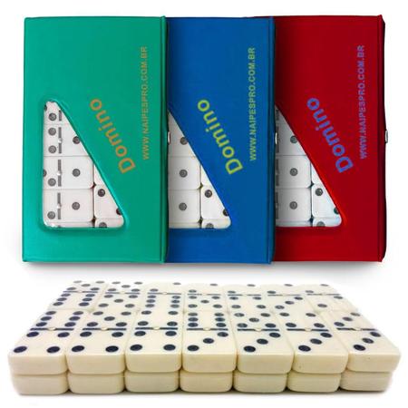 Dominó de Osso Profissional Jogo De Domino Double Six com estojo