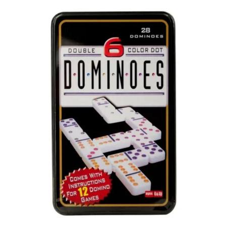 Jogo de Dominó com 28 Dominós Colorido com 12 Instruções - Dominoes - Jogo  de Dominó, Dama e Xadrez - Magazine Luiza