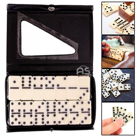 Jogo de Domino No Estojo Osso Branco 28 Peças - Grande Nº7 - Shop