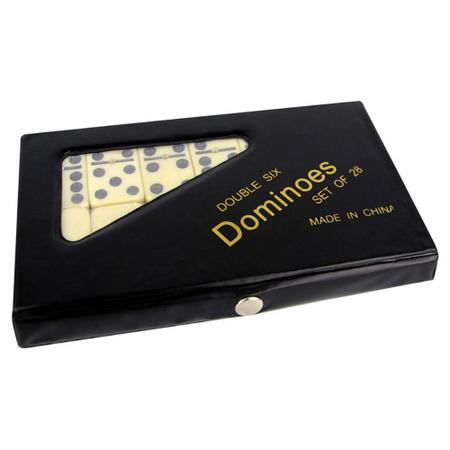 Jogo domino plastico duro duravel preto 28 peças com estojo em Promoção na  Americanas