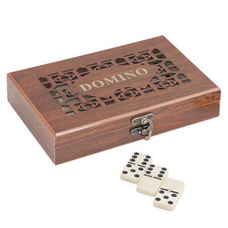 Jogo De Domino Profissional 28 Peças Caixa Luxo De Madeira em