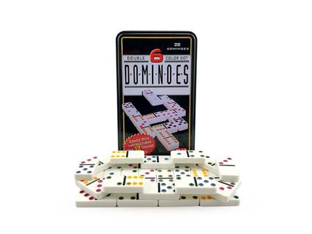 Jogo De Dominó Profissional 28 Peças Compostas em Resina e Polipropileno 9  Cores Estojo Metal - Dominoes - Jogo de Dominó, Dama e Xadrez - Magazine  Luiza