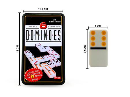 Jogo de Dominó com 28 Dominós Colorido com 12 Instruções - Dominoes - Jogo  de Dominó, Dama e Xadrez - Magazine Luiza