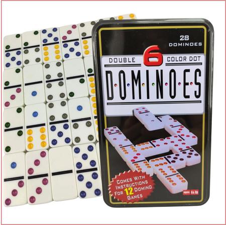 jogo domino 6,5 mm professional de osso com estojo 28 peças - Home & More -  Jogo de Dominó, Dama e Xadrez - Magazine Luiza