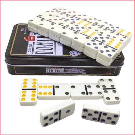 Kit Jogo de salão 1 Jogo de domino profissional 28 peças e 2