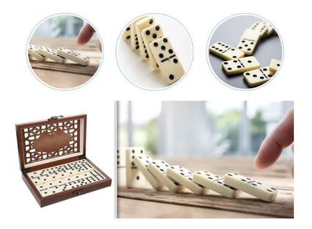 Jogo de Domino Profissional - 28 Peças + Caixa Luxo Madeira (BRINDE)