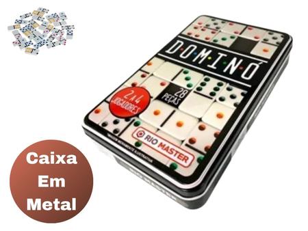 Jogo de Dominó Profissional Colorido Caixa de Metal Presente - RIO