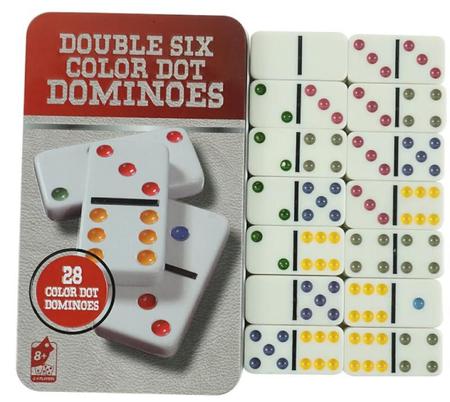 Jogo De Domino Profissional Osso 28 Peças Coloridos - MB