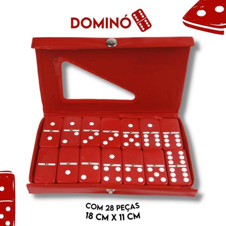 Jogo De Domino Profissional De Osso Vermelho - Kaftor - Kaftor