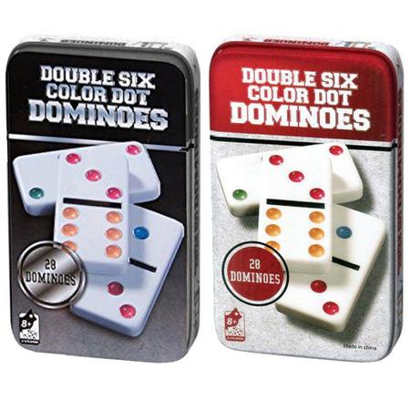 Jogo De Domino Profissional Osso 28 Peças Coloridos