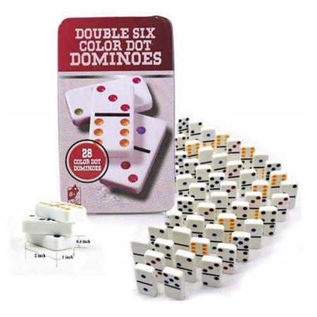 Jogo De Domino Profissional Osso 28 Peças Coloridos