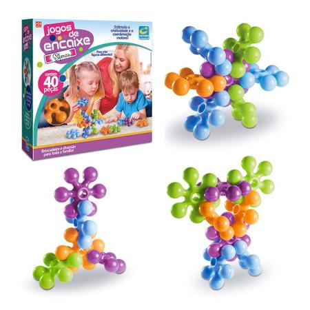 Blocos De Montar Jogo De Encaixe Esfera 40 Pçs Brinquedo