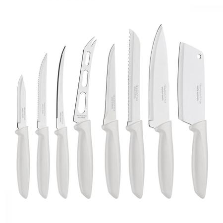 Imagem de Jogo de facas com lâminas em aço inox e cabo off white 8 peças - Tramontina