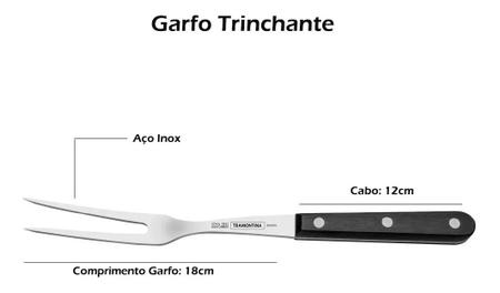 Imagem de Jogo de Facas e Garfo Century 3 Peças Cabos em Policarbonato 24099038 Tramontina