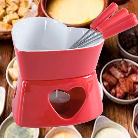 Imagem de Jogo De Fondue De Cerâmica Hauskraft Herstal 7 Pçs Vermelho