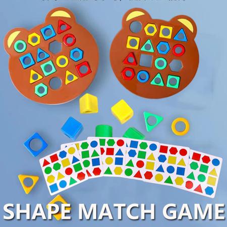 Jogo Puzzle Geométrico - Formas  Brinquedo Educativo Montessori