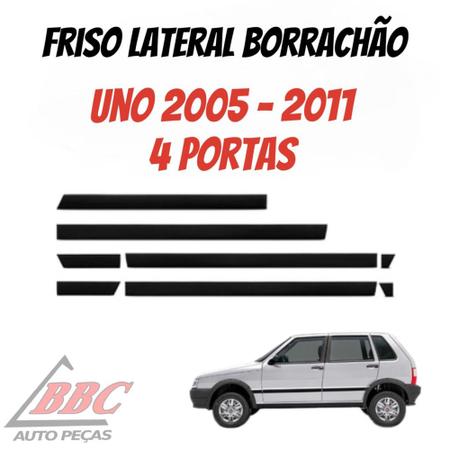 Imagem de Jogo De Friso Lateral Borrachão Friso UNO 2005 - 2011 4 PORTAS