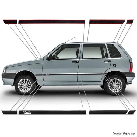 Jogo de Friso Lateral Fiat Uno 88 89 90 91 92 93 94 Preto 2 ou 4