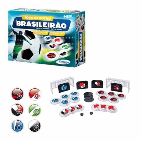Jogo Futebol de Botão Brinquedo Infantil Jogo de Botão Brasileirão Com 4  Times e 6 Camisetas Xalingo - Baby&Kids