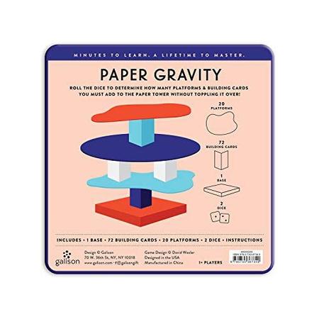Jogo de gravidade de papel Jogo de equilíbrio divertido para mais de 2  jogadores, jogo fácil de jogar para maiores de 6 anos Lata de armazenamento  conveniente e instruções incluídas, ótimo para