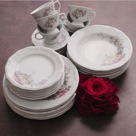 Aparelho de Jantar Porcelana Schmidt 41 peças - Dec. Eterna E351