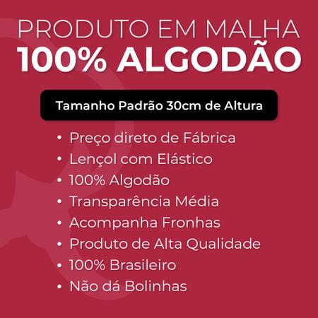 Jogo de Lençol Casal de Malha 100% Algodão C/ Elástico e Fronha Estampada -  Berga - Lençol - Magazine Luiza