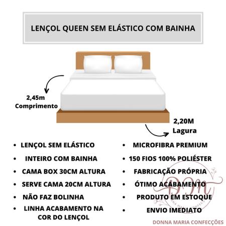 Jogo De Lençol Cama Queen Box 4 Peças Algodão Varias Cores - LENNY