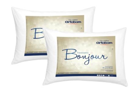 Imagem de Jogo de lençol de algodão casal queen com elástico com travesseiro ortobom 5 peças