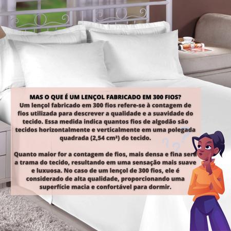 Jogo de lençol de cama queen size tresor percal 300 fios 100