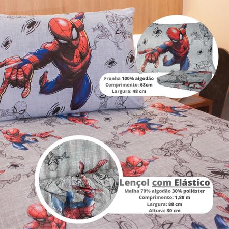 Jogo de Lençol Infantil Homem Aranha Simples Solteiro 2 Peças Spider Man  Textura Portallar - Jogo de Cama Infantil - Magazine Luiza