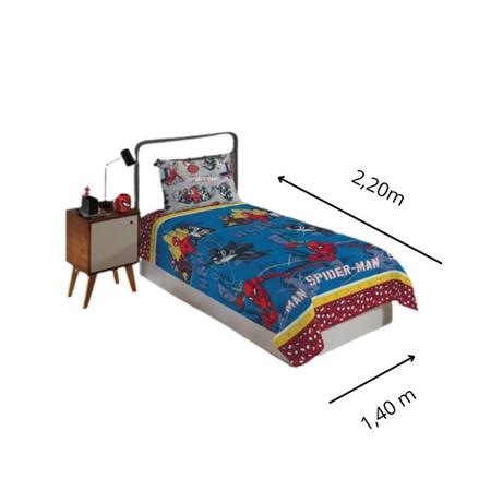 Jogo de Cama Infantil Lepper The Amazing Spider-Man 2 peças Azul - Compre  Agora