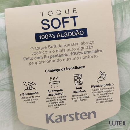 Imagem de Jogo de Lençol King Karsten Percal 160 Fios 100% Algodão Estampado Cama 4 Peças