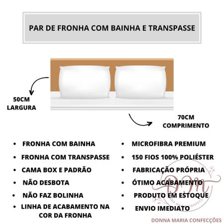 Imagem de Jogo de Lençol King para Cama Box 30CM altura 03 peças com Elástico todo em Volta