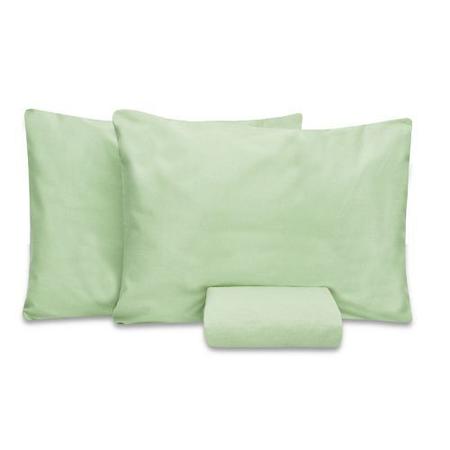 Imagem de Jogo de lençol Realeza Casal 3 peças 100% algodão Liso Verde