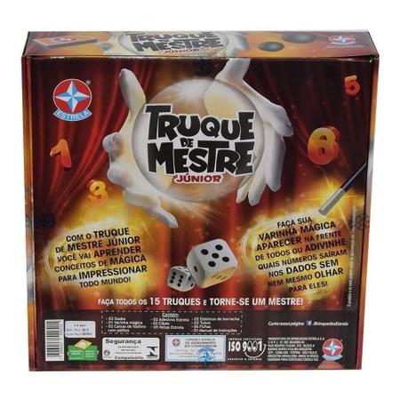 Jogo Mágicas Kit 15 Truques Cartas Dados Brinquedo Presente