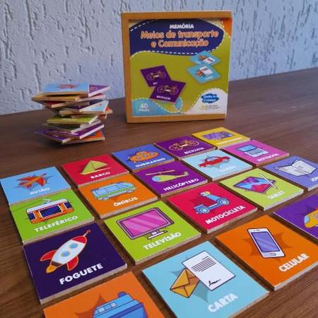 Jogo de Memoria Educativo Meios de Transporte e Comunicação - Futura  Brinquedos Educativos