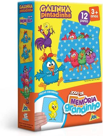 Jogo Da Memória Galinha Pintadinha®- Azul & Vermelho- 12 pares- Toyster