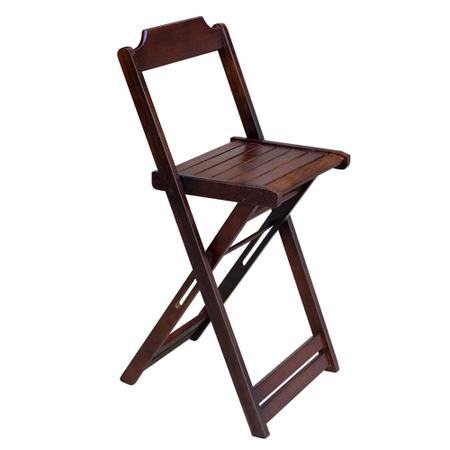 Imagem de Jogo de Mesa Bistrô de Madeira com 4 Cadeiras Dobravel Ideal para Bar e Restaurante Imbuia