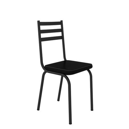 Imagem de Jogo de Mesa de Cozinha Malva Preto 107 X 70 cm  Com 4 Cadeiras 118 Assento Preto Artefamol