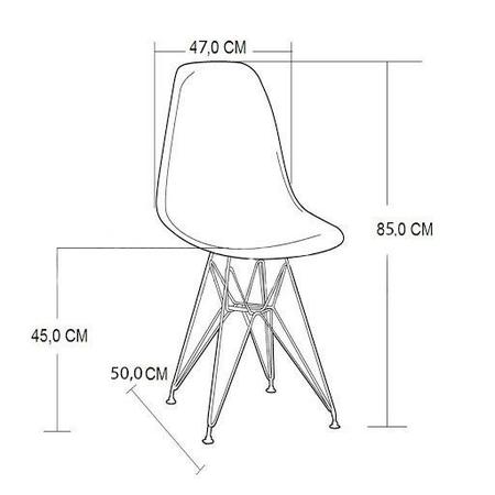 Imagem de Jogo de Mesa de Jantar Eames Eiffel Redonda 110cm Tampo de Madeira Ferro com 4 Cadeiras - Preta