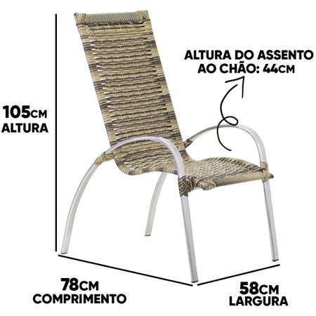 Jogo de 3 Cadeiras de Area Colombia e 1 mesa baixa colombia em aluminio e  fibra sintetica - Zanutto - Outros Móveis - Magazine Luiza