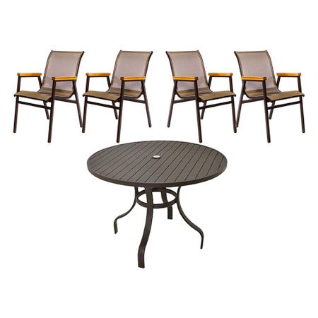 Conjunto de mesa com 4 cadeiras para varanda jardim e piscina - Sarah  Móveis em Promoção na Americanas