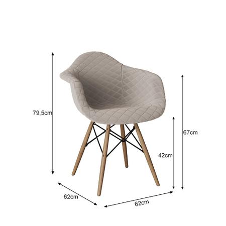 Imagem de Jogo de Mesa Industrial Base Dourada Tampo Quadrado 90cm Amêndoa com 4 Poltronas Estofadas Nude