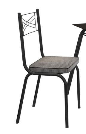 Imagem de Jogo de Mesa Lotus Preto 107cm com 4 Cadeiras 119 Preto/Platina - Artefamol
