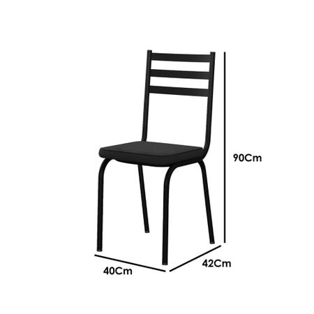 Imagem de Jogo de Mesa Malva 75cm e 4 Cadeiras 118 Preto - Artefamol